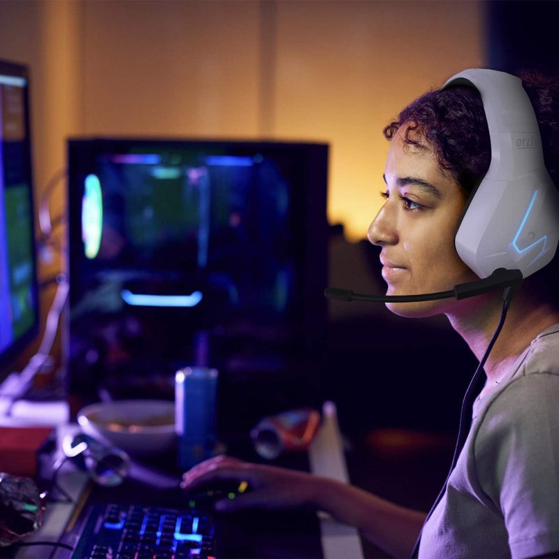 Orzly Gaming Headset (White) for PC and Gaming Consoles PS5, PS4, Xbox Series X | S, Xbox ONE, Nintendo Switch & Google Stadia Stereo Sound with Noise Cancelling mic - Hornet RXH-20 Siberia Edition - Image 4